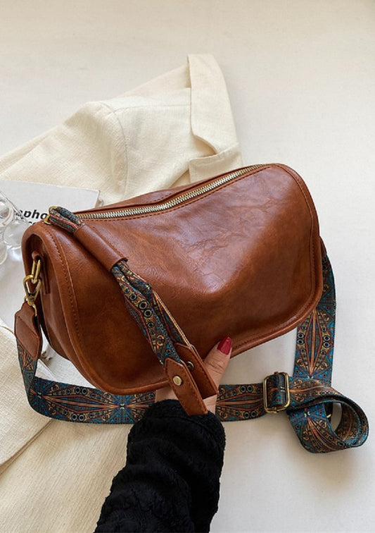 Hadley (Camel) Paisley Strap Crossbody