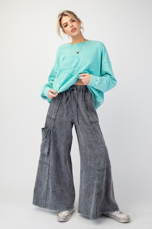 Cute Cargo (Smoke) Mineral Wash Pants