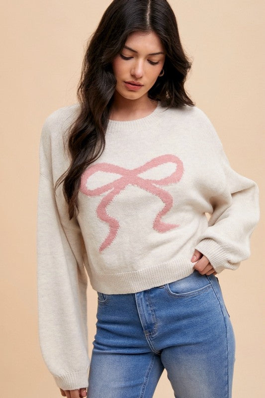Soft Touch (Ivory) Bow Sweater