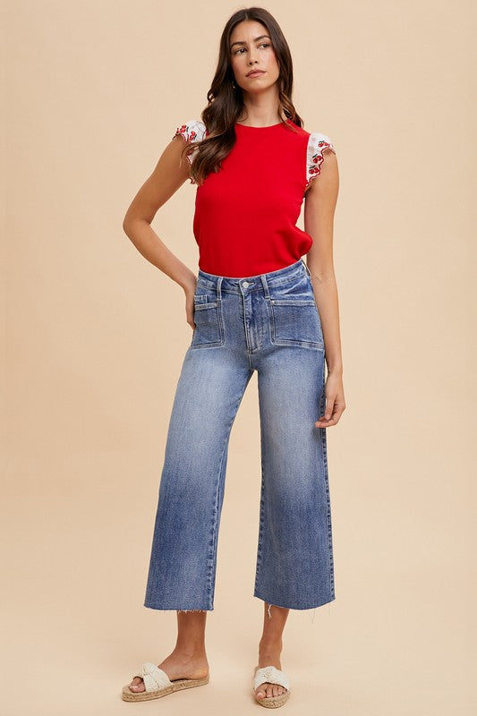 Fast Lane (Med) Crop Wide Leg Jeans