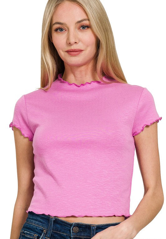 Peaceful Place (Mauve) Lettuce Trim Top