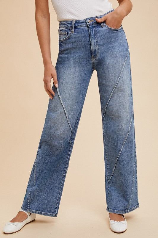 Seams Perfect H Rise Wide Leg Jeans