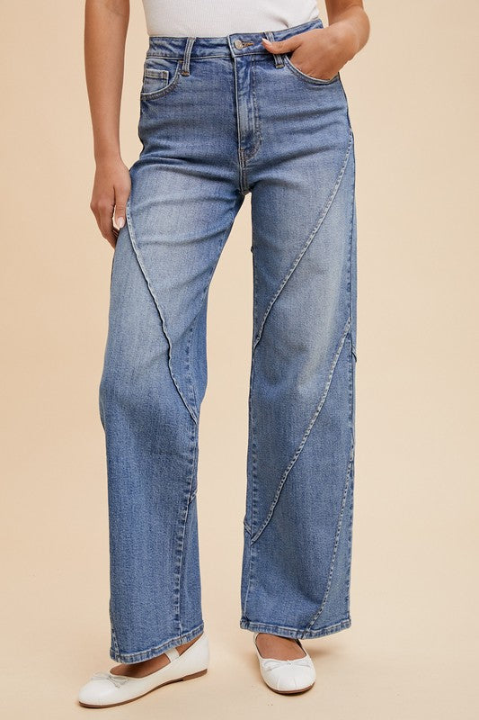 Seams Perfect H Rise Wide Leg Jeans