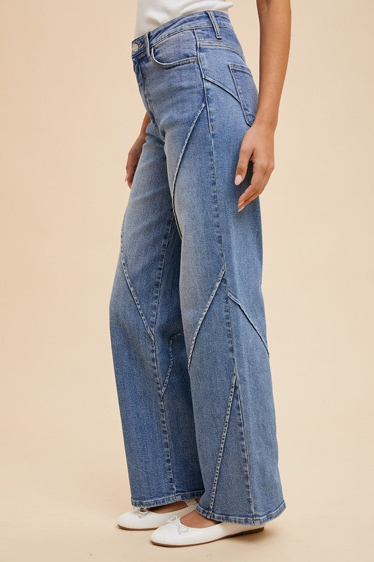 Seams Perfect H Rise Wide Leg Jeans