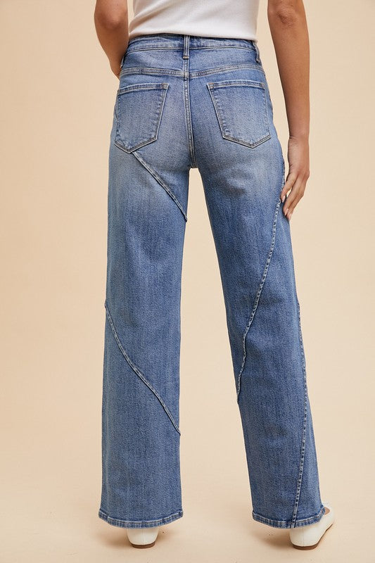 Seams Perfect H Rise Wide Leg Jeans