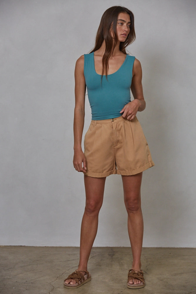 (Brit Blue) Double Layer Seamless Tank