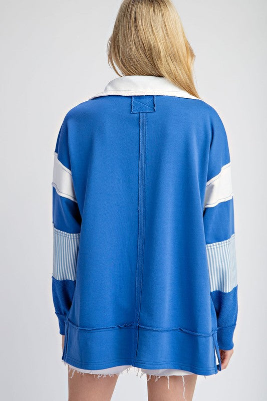 School Spirit (Royal/Wh) Stripe Top