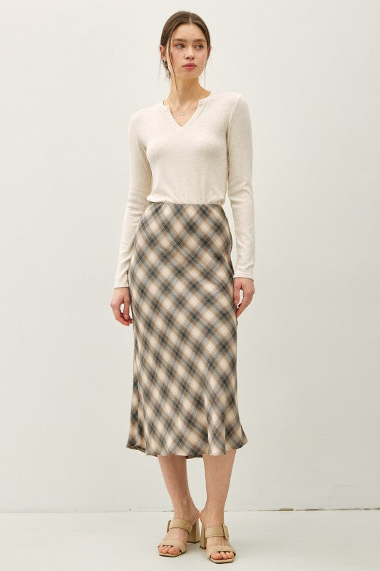 Plaid Perfect Fit & Flare Midi Skirt