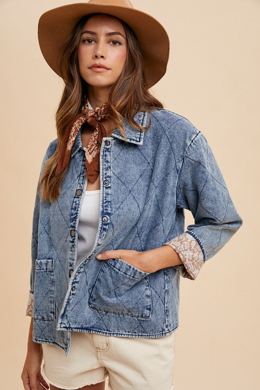 Weekend Getaway Quilted Denim Jacket