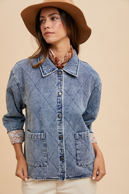 Weekend Getaway Quilted Denim Jacket