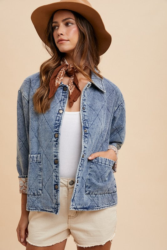 Weekend Getaway Quilted Denim Jacket