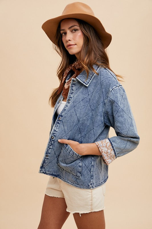 Weekend Getaway Quilted Denim Jacket