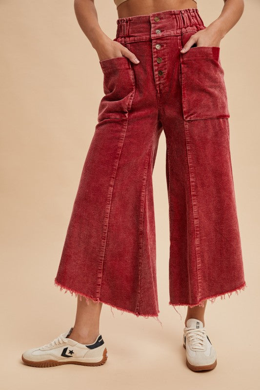 Inspiration Point (D Red) Crop Cord Pants