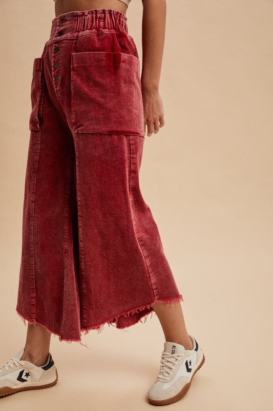 Inspiration Point (D Red) Crop Cord Pants