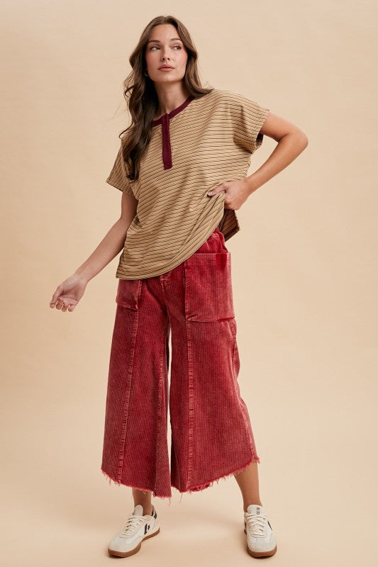 Inspiration Point (D Red) Crop Cord Pants