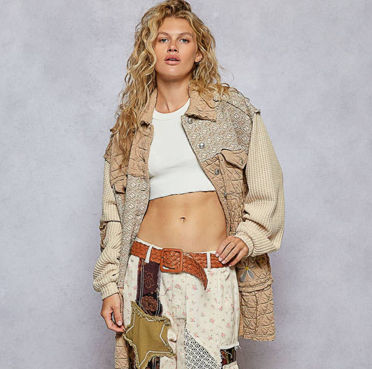 Pol: Quirky Quilt Embroidered Jacket