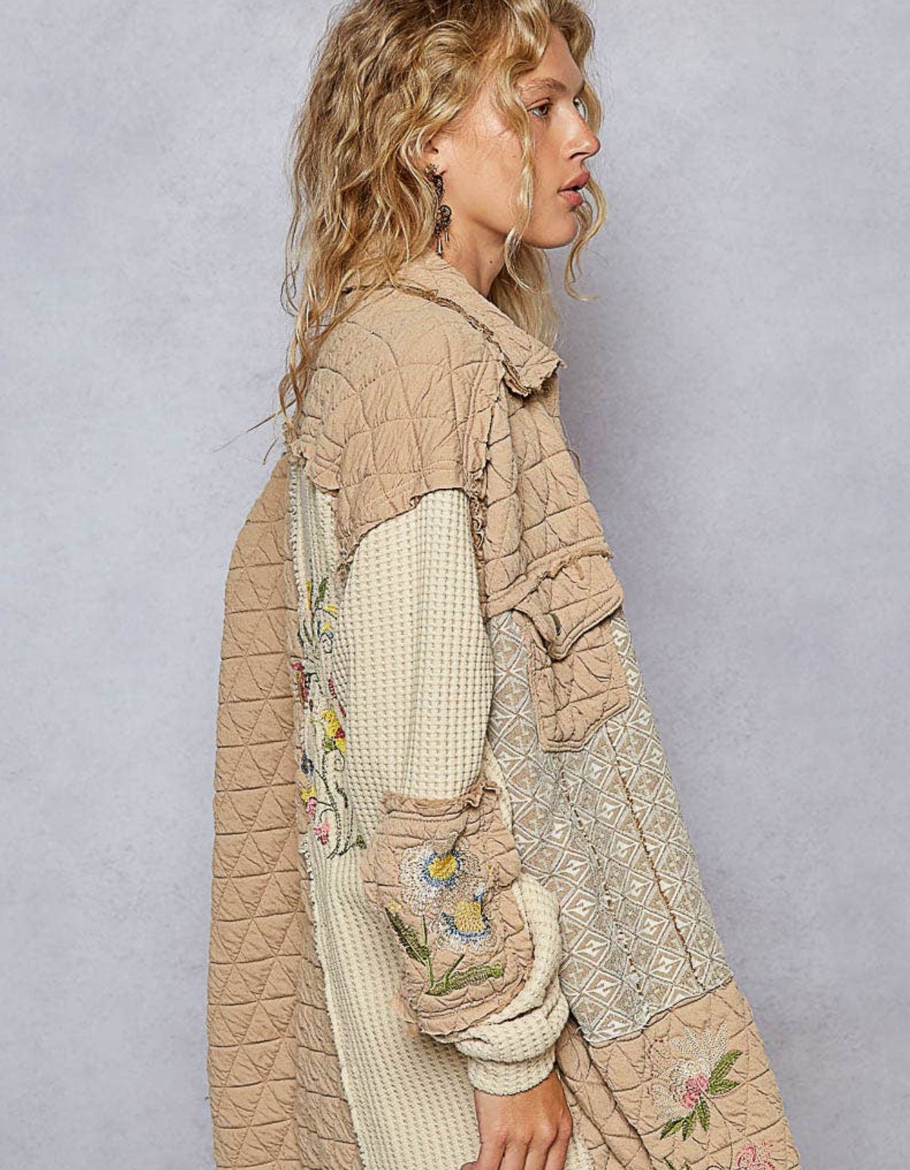 Pol: Quirky Quilt Embroidered Jacket