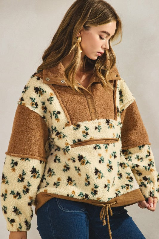 Autumn Views Floral Fleece Pullover
