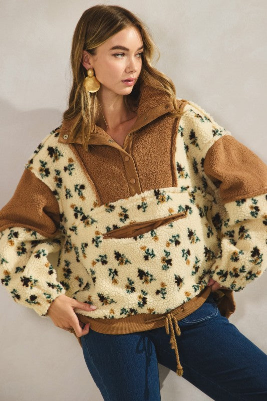 Autumn Views Floral Fleece Pullover