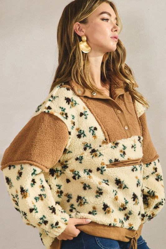 Autumn Views Floral Fleece Pullover