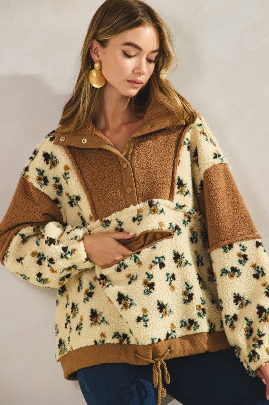 Autumn Views Floral Fleece Pullover