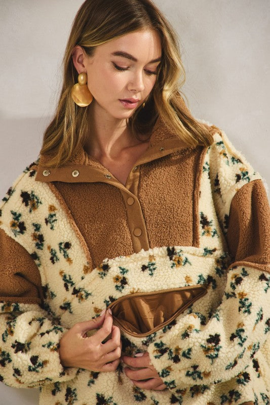 Autumn Views Floral Fleece Pullover