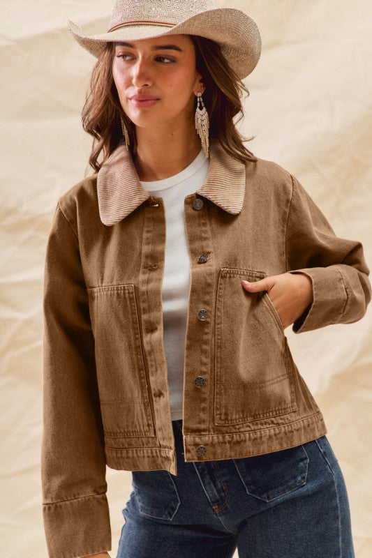Back Country (Taupe) Cord Collar Jacket