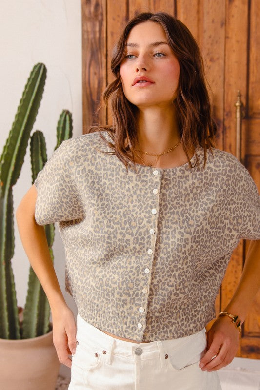 Wild Ways Vintage Leopard Cardi Top