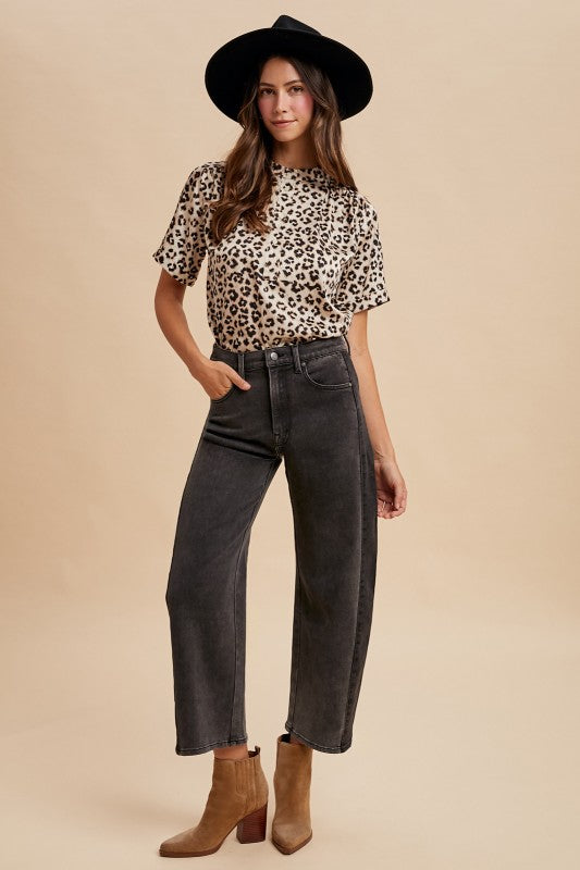 On My Side (Black) 2-Tone Barrel Jeans