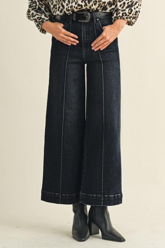 Sweet Annie (Blk) Wide Leg Jeans