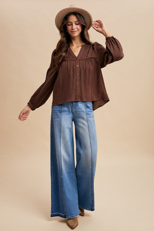 True Blue Wide Leg Trouser Jeans
