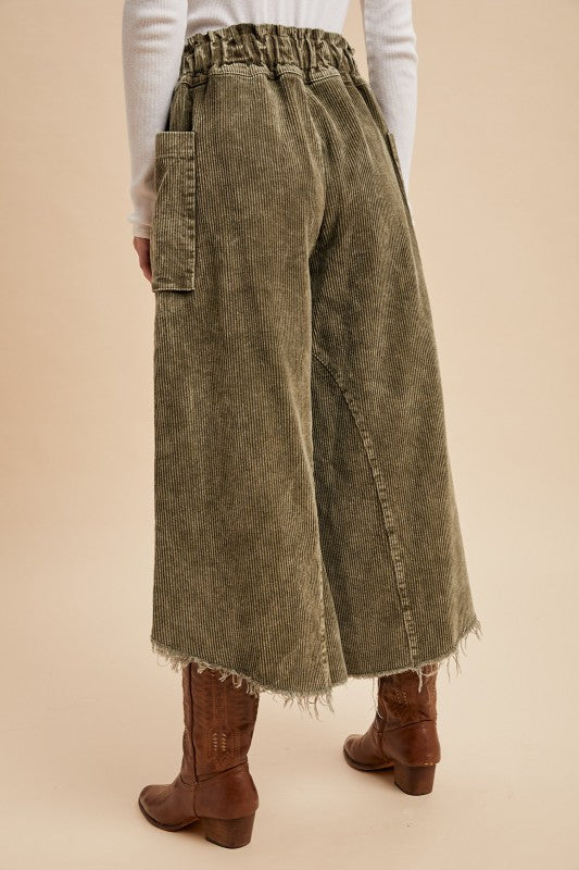 Inspiration Point (Olive) Crop Cord Pants