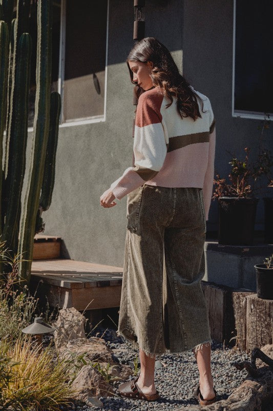 Inspiration Point (Olive) Crop Cord Pants