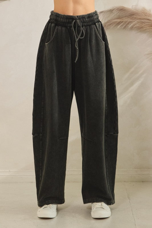 Easy Does It (Black) Barrel Pants