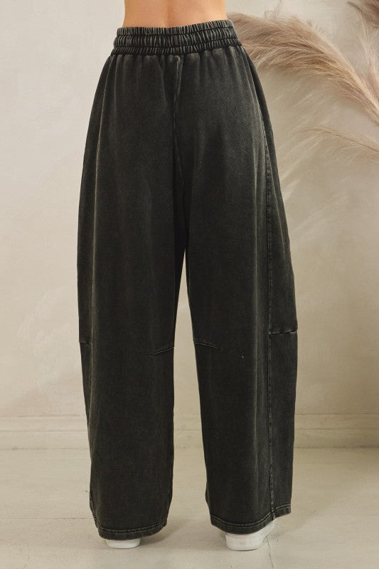 Easy Does It (Black) Barrel Pants