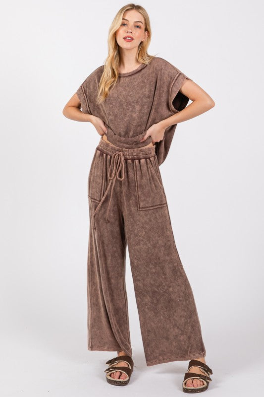 Magic Mineral (Brown) Ribbed Knit Pants