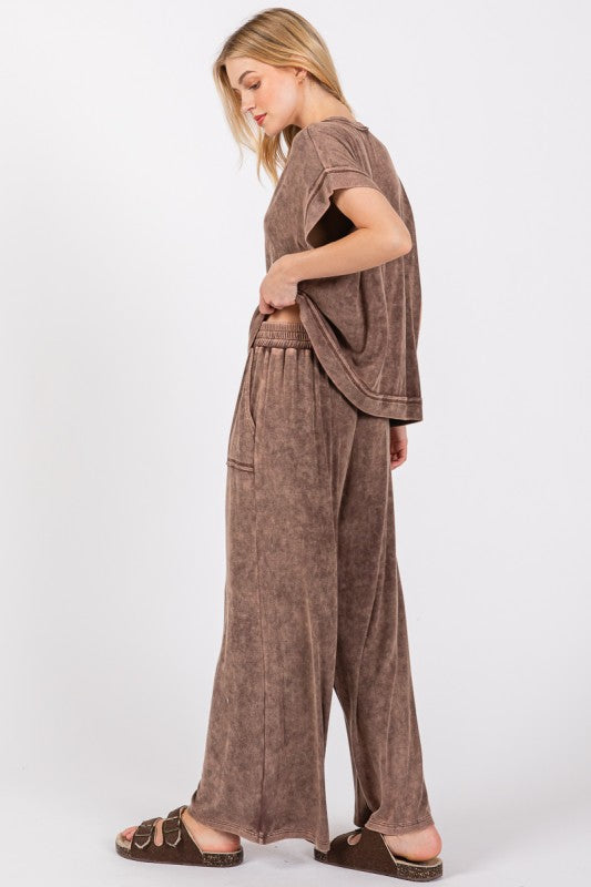 Magic Mineral (Brown) Ribbed Knit Pants