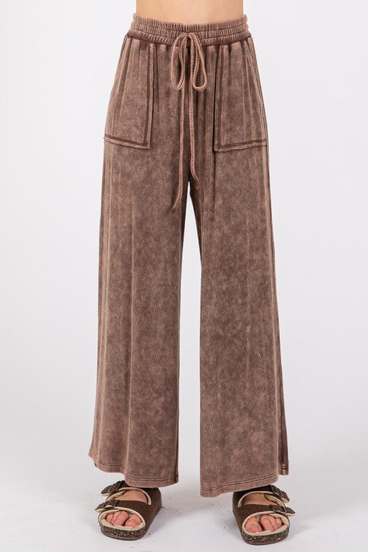 Magic Mineral (Brown) Ribbed Knit Pants
