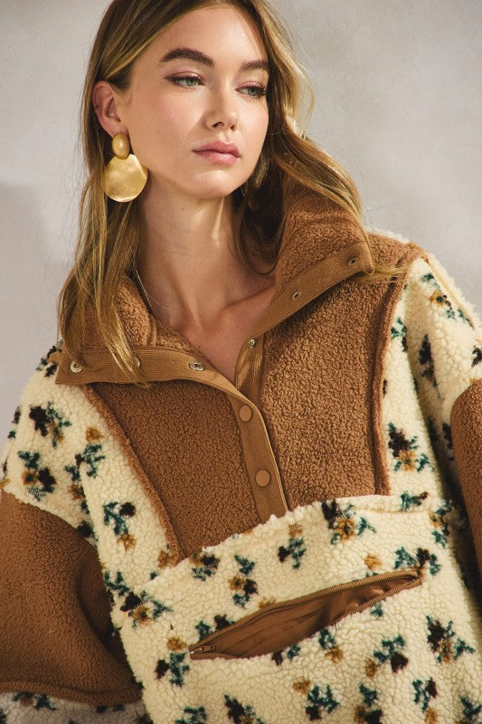 Autumn Views Floral Fleece Pullover