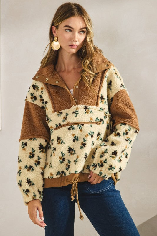 Autumn Views Floral Fleece Pullover