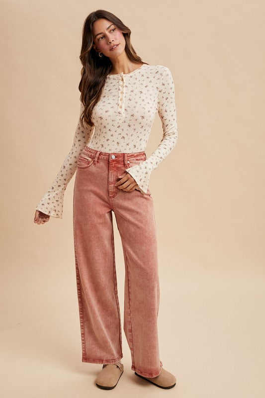 Roaming Roots Floral Henley Bodysuit