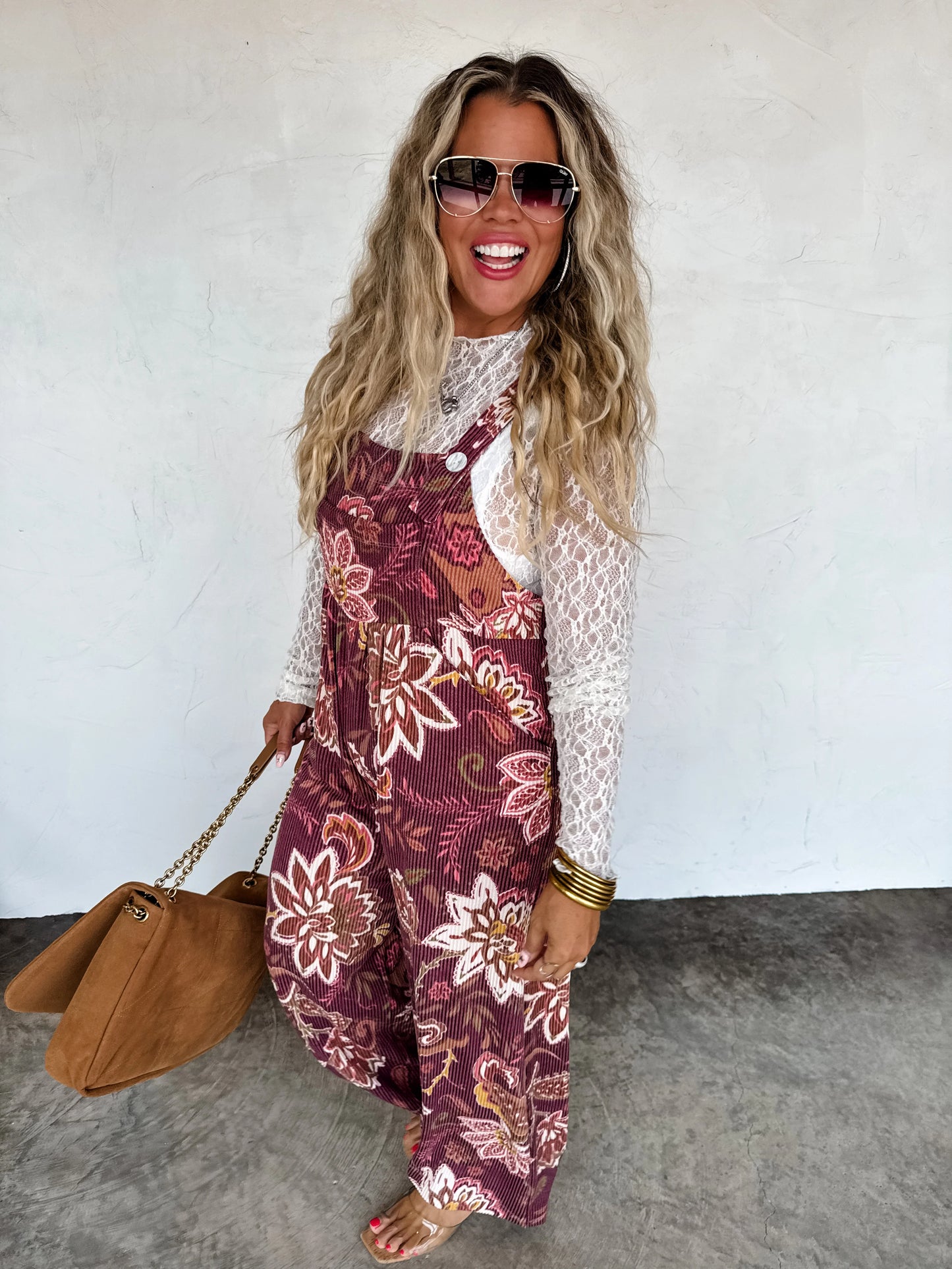 Boho Dreamin' Ribbed Knit Overalls