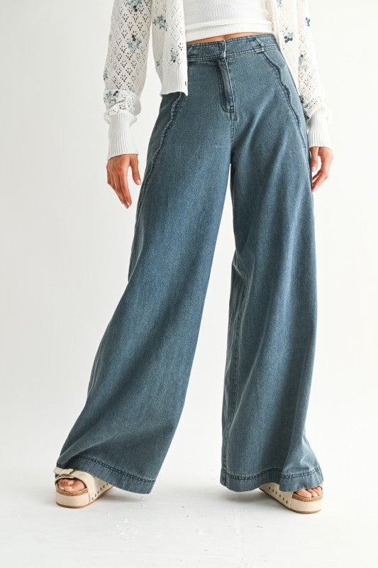 Dear Destiny Scallop Wide Leg Jeans