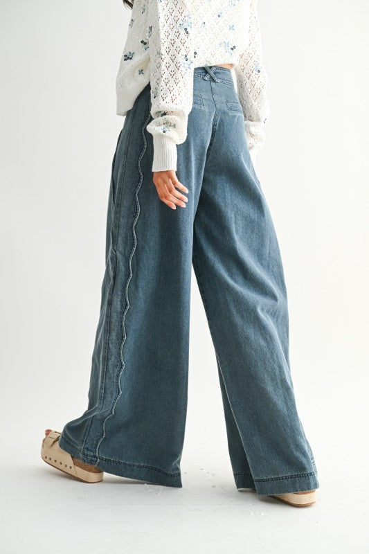 Dear Destiny Scallop Wide Leg Jeans