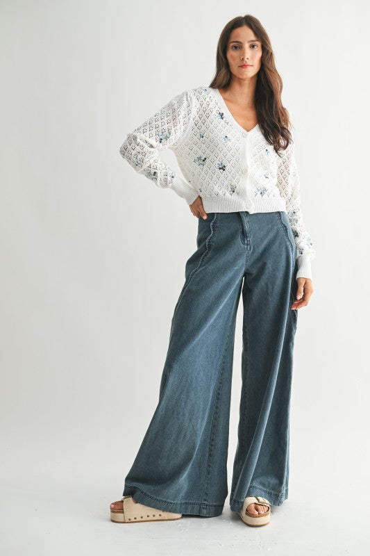 Dear Destiny Scallop Wide Leg Jeans