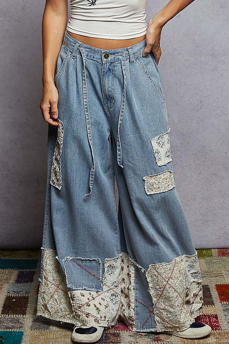 POL: Perfect Blend Patch Wide Leg Jean