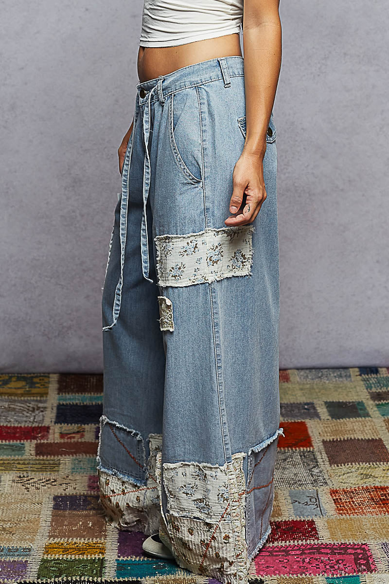 POL: Perfect Blend Patch Wide Leg Jean