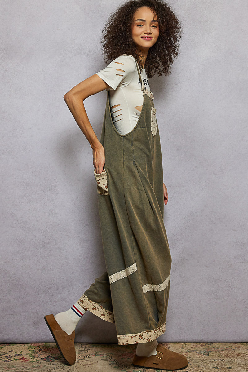 POL: Boho Bibs (Vtg Moss) Overalls