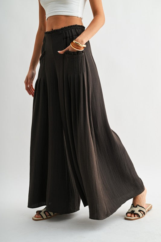 Sweet Embrace (Brown) Wide Leg Pants