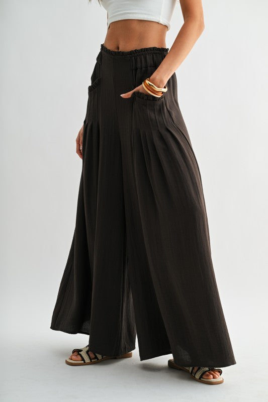 Sweet Embrace (Brown) Wide Leg Pants